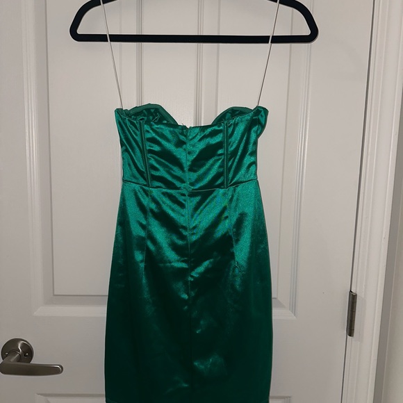 Princess Polly Rome Green Strapless Satin Mini Dress - Picture 3 of 4